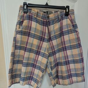 Canyon Guide Plaid Hiking Shorts - Blue and Purple